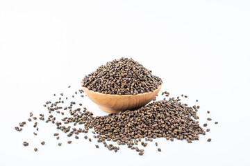 A saucer of cassia tea on white background
