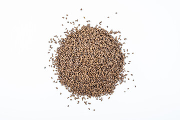 Cassia seed tea on white background