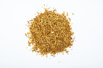 Herbal scented osmanthus tea on white background