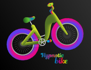 Rainbow fur hypnotic bike. Banner for an online Bicycle store.
