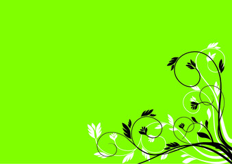 green floral background