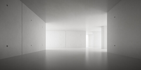 Abstract architecture space, Interior with concrete wall. 3d render.