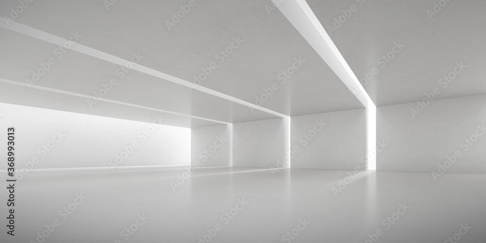 Poster abstract architecture space, interior with concrete wall. 3d render.