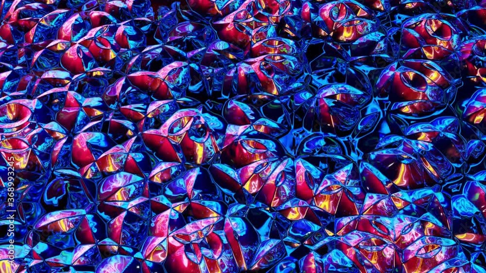 Poster looped abstract iridescent fluid background. beautiful wavy glass surface of liquid with pattern, gr
