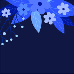 blue floral background with flowers
