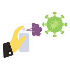 Antimicrobial Spray Concept Vector color Icon Design, Living Space Sanitizing and Disinfecting Symbol on White background 