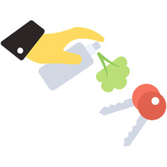 Germs Killer Spray for Metal and Steel Products Concept vector color Icon Design, Home and Office Disinfecting and Decontamination Services Symbol on White background 