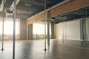 Interior of modern studio for pole dance