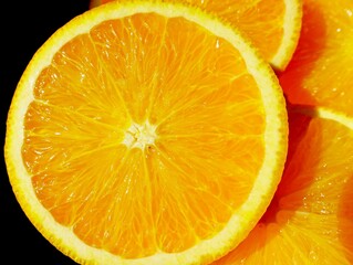 Juicy, mouth-watering, half cutted orange
