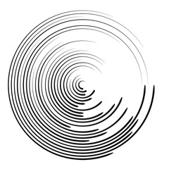 Lines in Circle Form . Spiral Vector Illustration .Technology round. Wave Logo . Design element . Abstract Geometric shape .