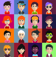 Collection of avatars ( Man and woman Characters )