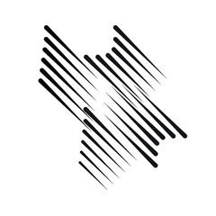 Speed Lines in arrow Form . Vector Illustration .Technology  Logo . Design element . Abstract Geometric shape . 