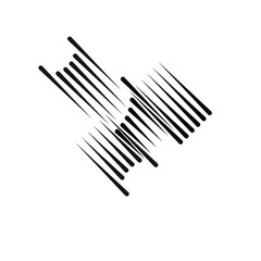 Speed Lines in arrow Form . Vector Illustration .Technology  Logo . Design element . Abstract Geometric shape . 