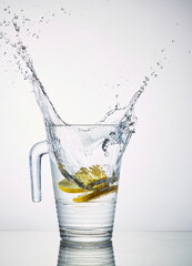 Refreshing detox water with lemons.