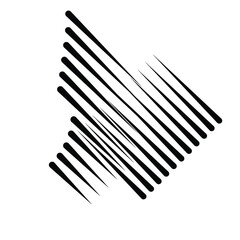 Speed Lines in arrow Form . Vector Illustration .Technology  Logo . Design element . Abstract Geometric shape . 