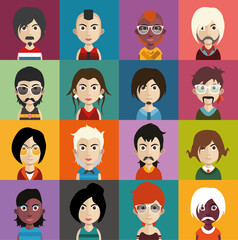 Collection of avatars ( Man and woman Characters )