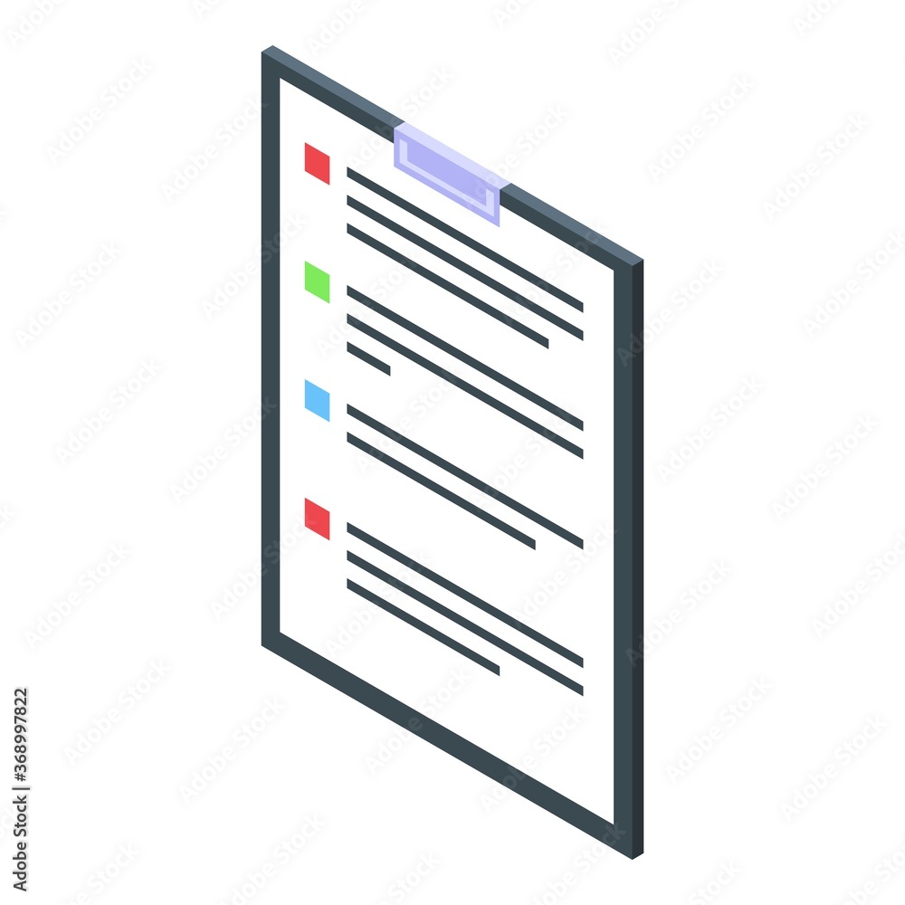 Poster audit clipboard icon. isometric of audit clipboard vector icon for web design isolated on white back