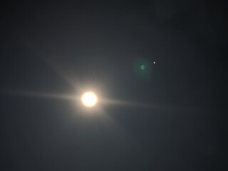 Bright moon in the sky