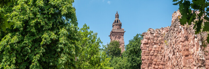 Germany. Tower of the Kyffheuser monumant in the Harz Mountains sen  from lower castle, © aubi1309
