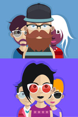 Collection of avatars ( Man and woman Characters )