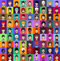 Obraz premium Avatars People avatars. Vector women, men avatar. - Vector