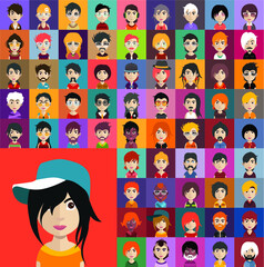 Obraz na płótnie Canvas Avatars People avatars. Vector women, men avatar. - Vector
