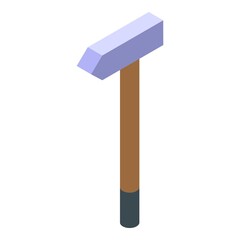Hammer breakthrough icon. Isometric of hammer breakthrough vector icon for web design isolated on white background