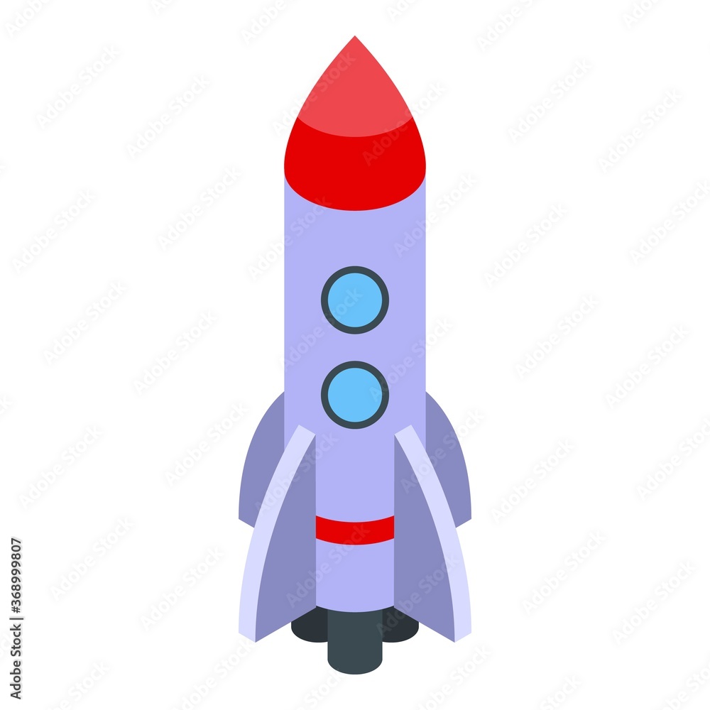 Aufkleber breakthrough startup rocket icon. isometric of breakthrough startup rocket vector icon for web desig