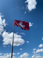 Historical (Coat of Arms) Vytis flag of Lithuania at Bubiai Hillfort.