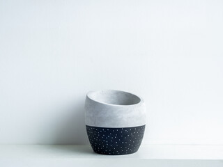 Geometric concrete planter. Cement pot.