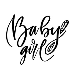 Baby girl print. Modern calligraphy design. Childish t-shirt template.