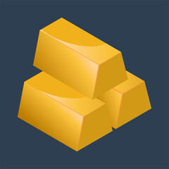 Business & Finance, Gold money, Isometric 3D icon.