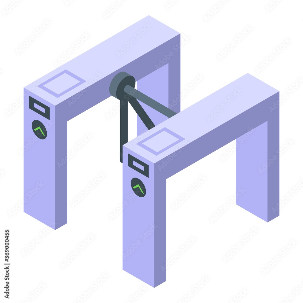 Poster turnstile tripod icon. isometric of turnstile tripod vector icon for web design isolated on white ba