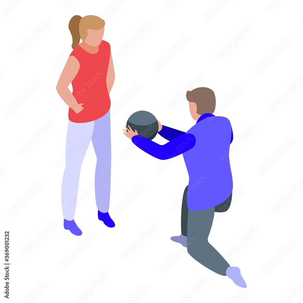 Poster exercise personal trainer icon. isometric of exercise personal trainer vector icon for web design is