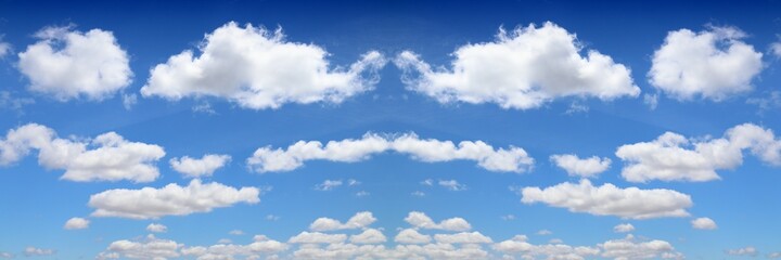 Naklejka na ściany i meble White clouds blue sky panorama
