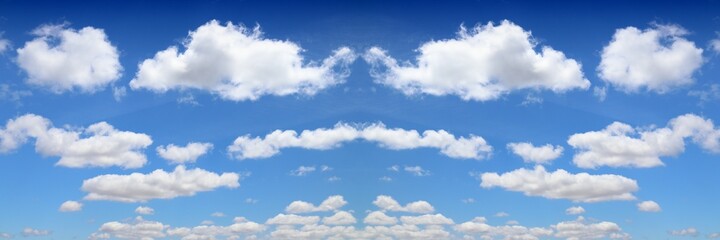 White clouds blue sky panorama