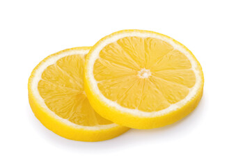 Fototapeta na wymiar Lemon slices isolated white background