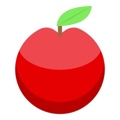 Healthy red apple icon. Isometric of healthy red apple vector icon for web design isolated on white background