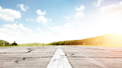 Summer road of free space and blurred background 