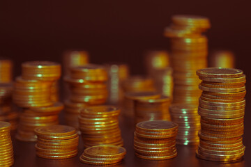 blank space and money coins for success , banking , finance and business concept background