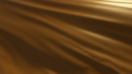 Abstract fabric movement background. Textured brown leather fabric blows in the wind. 3d illustration