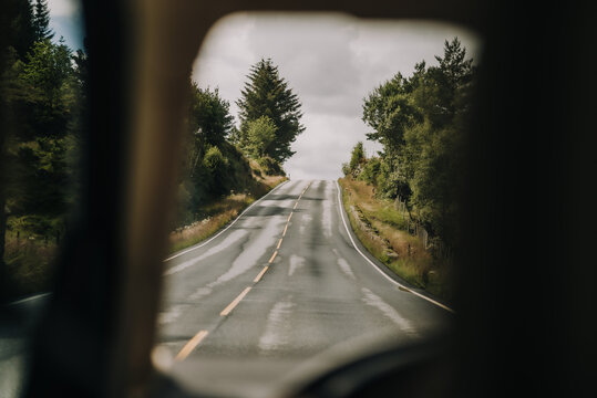 Car driving in western Norway. Stord.