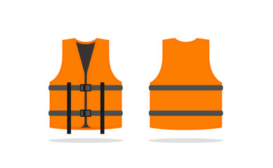 Safety jacket security icon. Vector life vest yellow visibility fluorescent work jacket