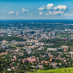 aerial view over the Riga city