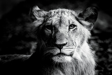 Portrait d'un jeune lion