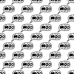 Moo Pattern Cow vector seamless background