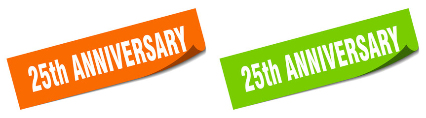 25th anniversary paper peeler sign set. 25th anniversary sticker