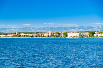 Fototapeta premium Croatia, city of Zadar, panoramic view from the seaside. Famous tourist destination at Adriatic sea coast.