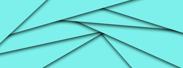 Turquoise banner design background with abstract layers