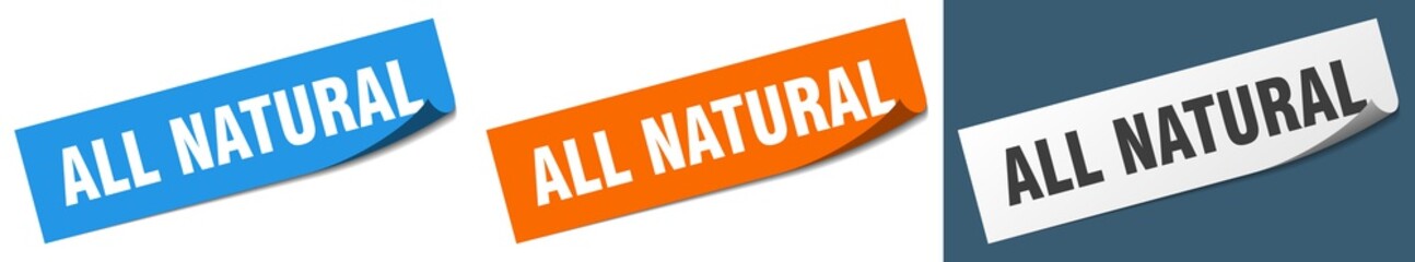 all natural paper peeler sign set. all natural sticker